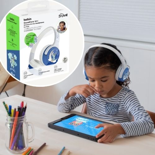 SoundForm Mini On-Ear Wireless Headphones for Kids Stitch Limited Edition