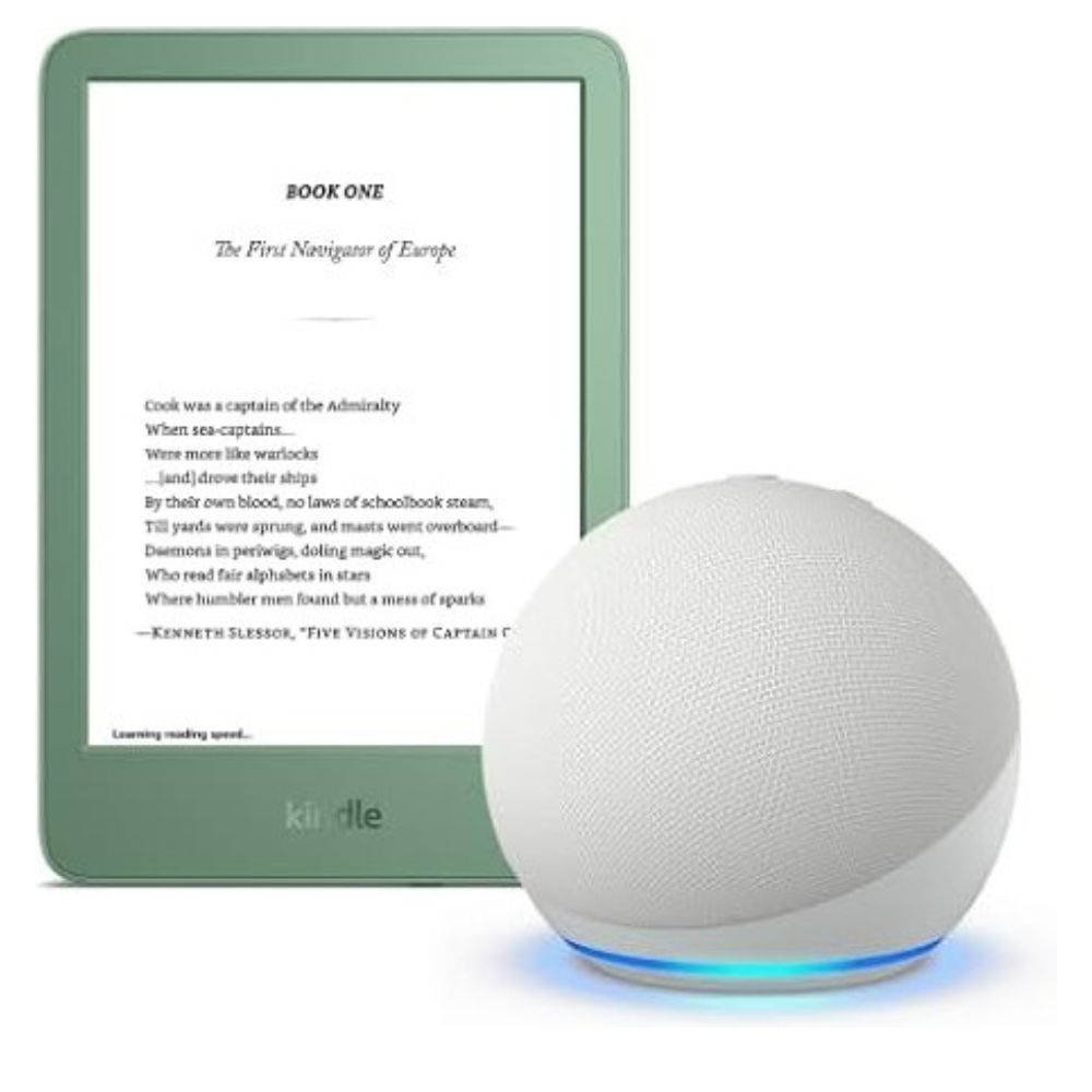 New Amazon Kindle (2024 release) Matcha and Echo Dot (5th Gen)
