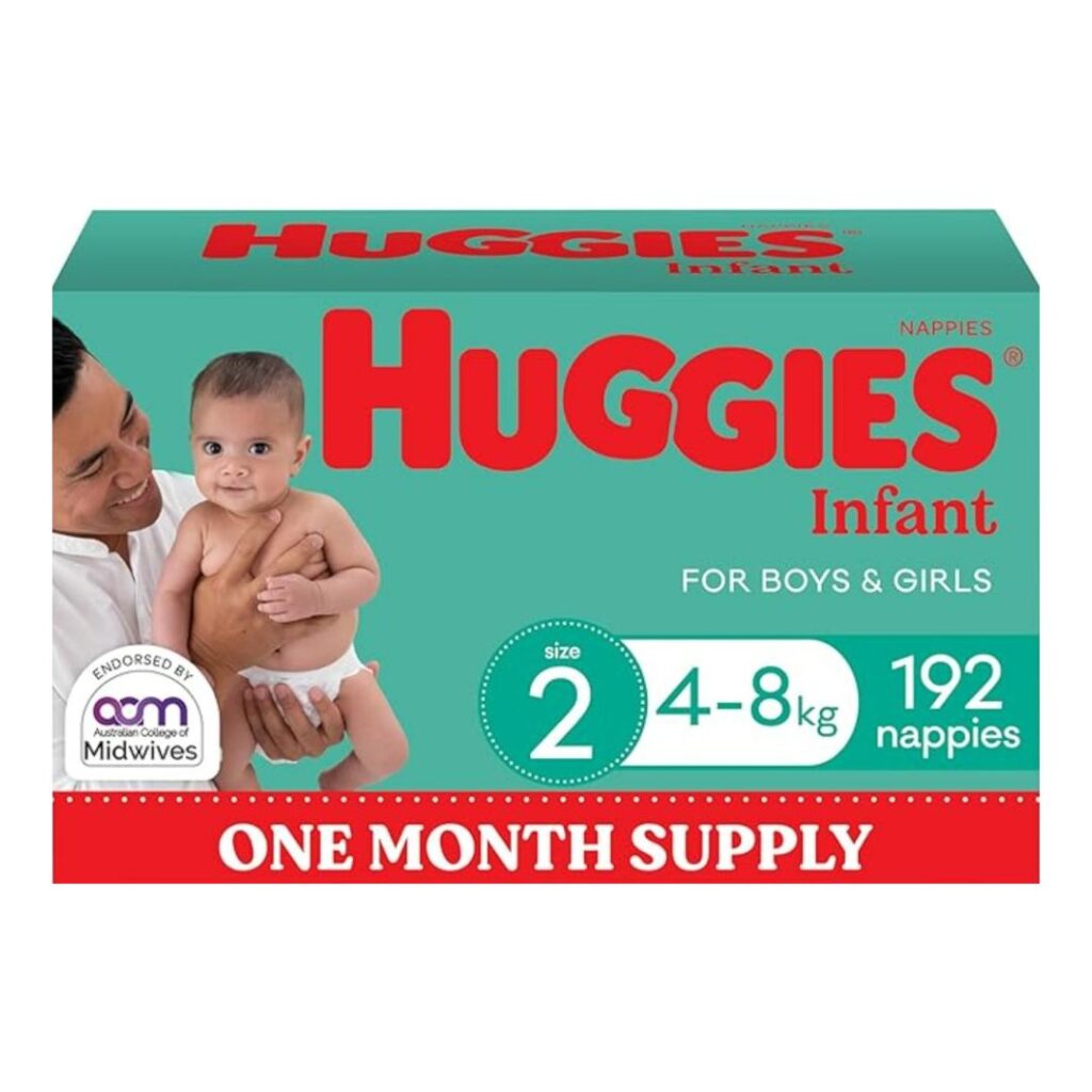 Huggies Infant Nappies Size 2 (4-8kg), 192 pack