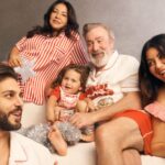 Cotton On Christmas pyjamas with Martha K, Michael Brunelli, their son Looch, and grandparents Mary K and Theo