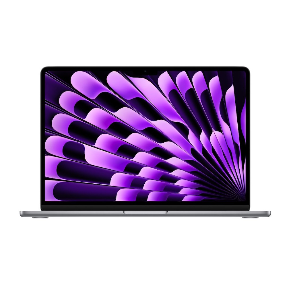 The 13-inch Apple MacBook Air with M2 processor chip in Space Grey.