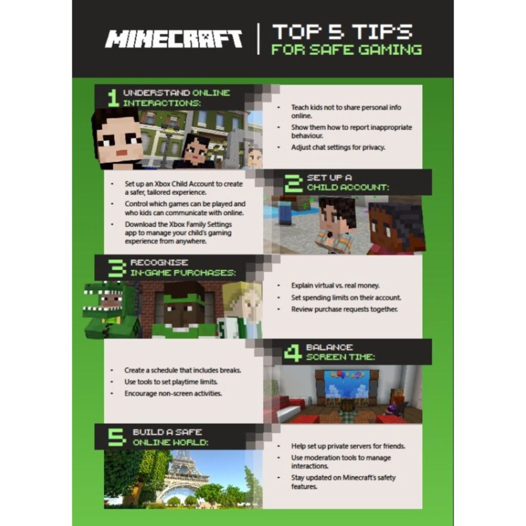 XBox and Minecraft top safe gaming tips