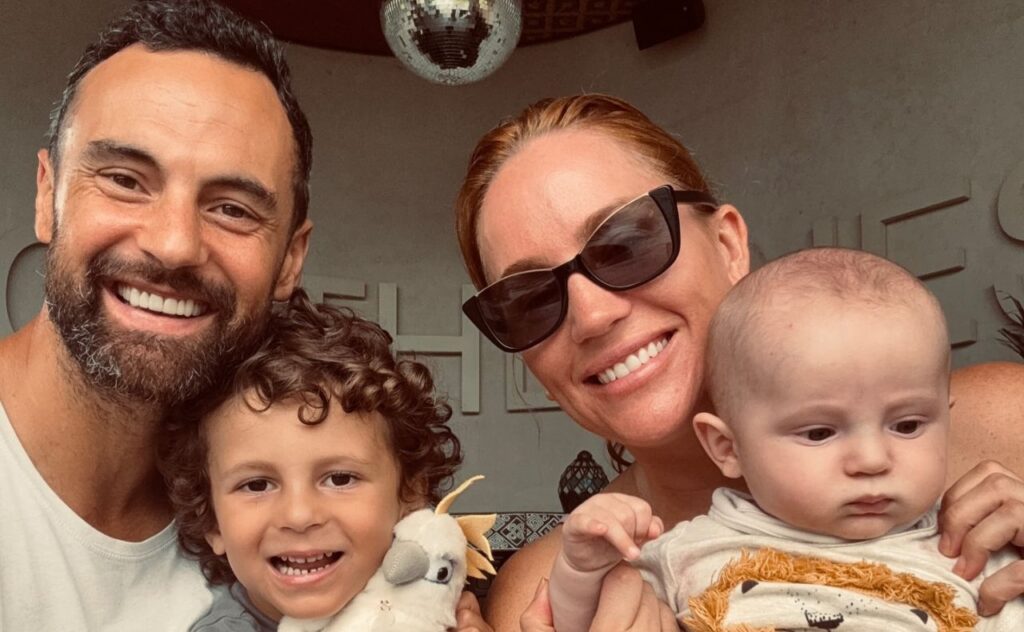 Cam Merchant Jules Robinson with their two childrem