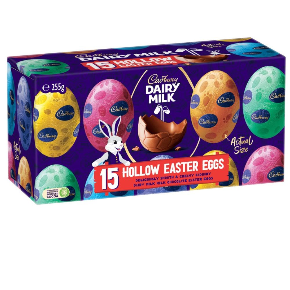 Cadbury Dairy Milk Hollow Easter Eggs 15 Pack 255g

