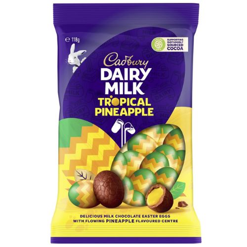 Cadbury Dairy Milk Tropical Pineapple Chocolate Easter Egg Bag 118g