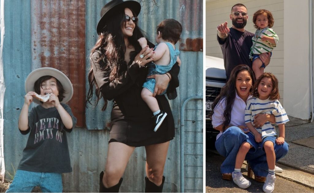 Sarah Marie Fahd with her children