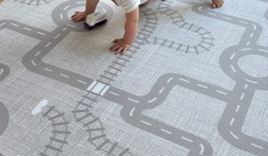 Boho Grey :The Streets - Padded Playmat - Round