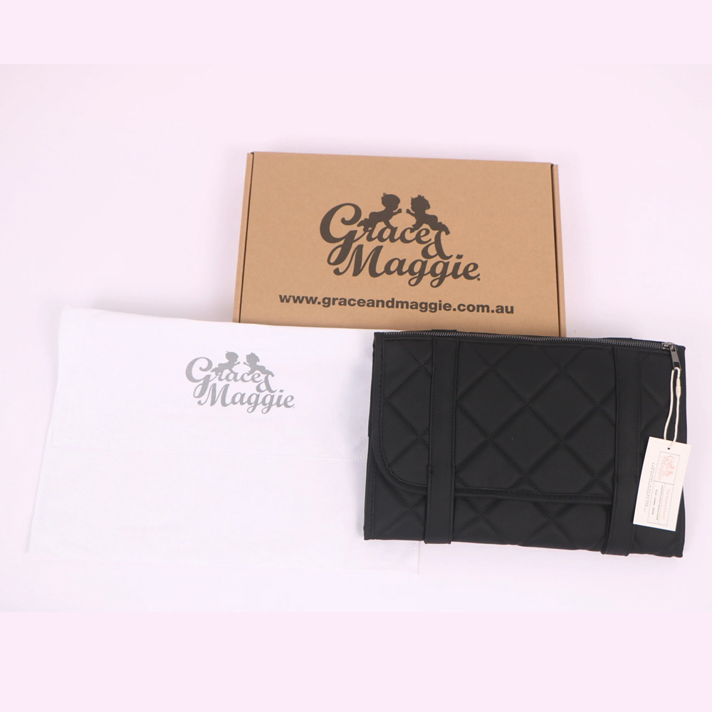 The Cushy Change Clutch - Nappy Change Wallet Black