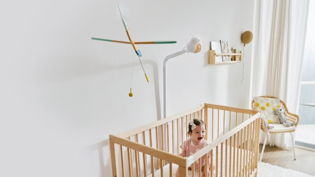 CuboAI Smart Baby Monitor 3 with floor stand, which is on sale during Amazon Prime Day.