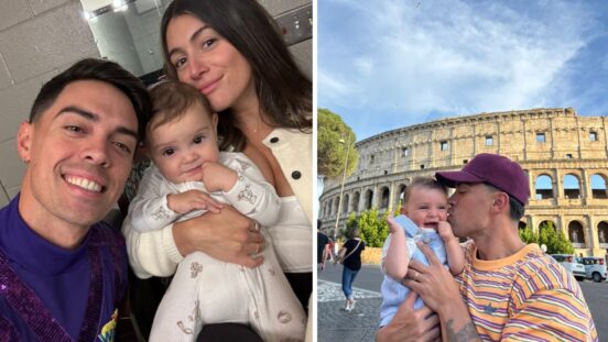 Purple Wiggle John Pearce with wife Jessie and son Henry