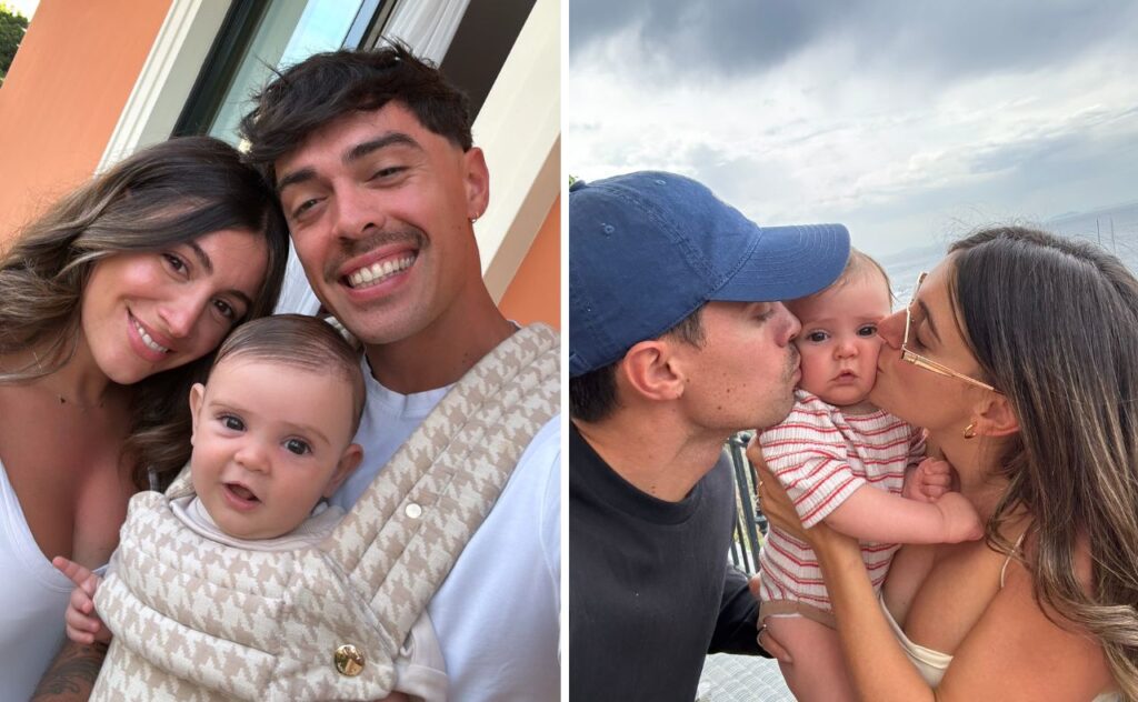 Purple Wiggle John Pearce with wife Jessie and son Henry