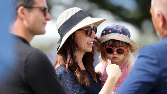 Jacinda Ardern with daughter Neve in 2021