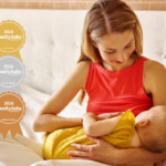 Best breast pump. Woman breastfeeding baby
