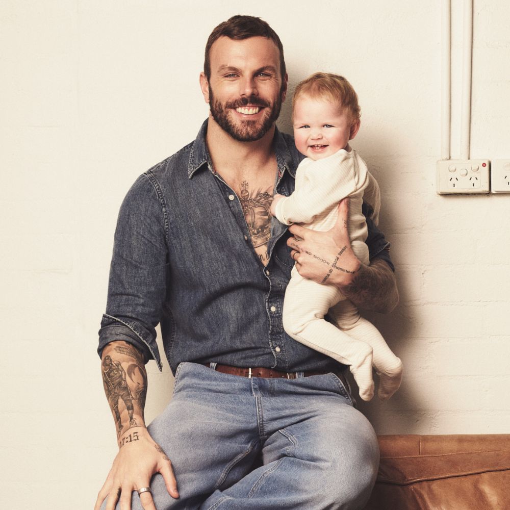 Father's Day: Kye Chalmers and daughter Astrid for Superdry