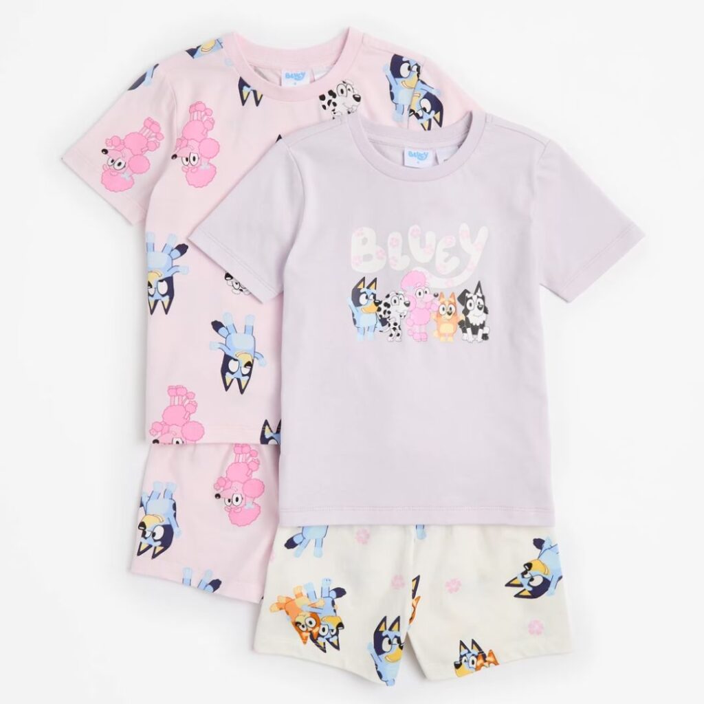 Bluey Australian Cotton Younger Girls 2 Pack Short Pyjama Set
