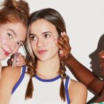 Girls putting on skincare