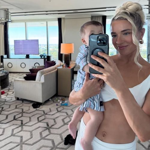 Kirstie Mewis with Jagger the day before her wedding