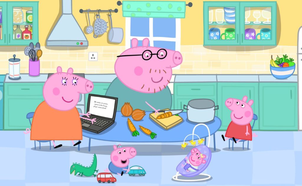 Peppa Pig family with baby Evie