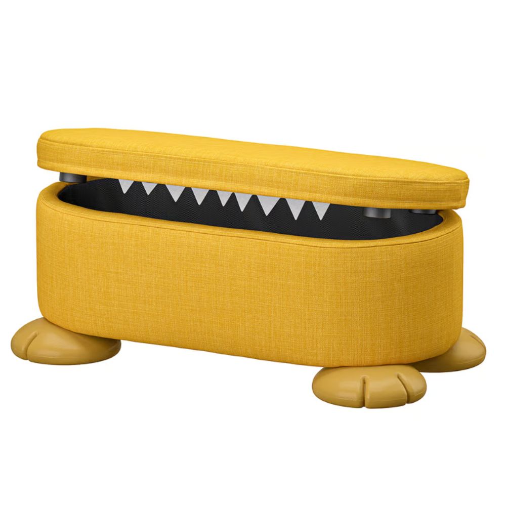 GREJSIMOJS Pouffe with storage, yellow