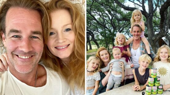 james van der beek with Kimberley and his family