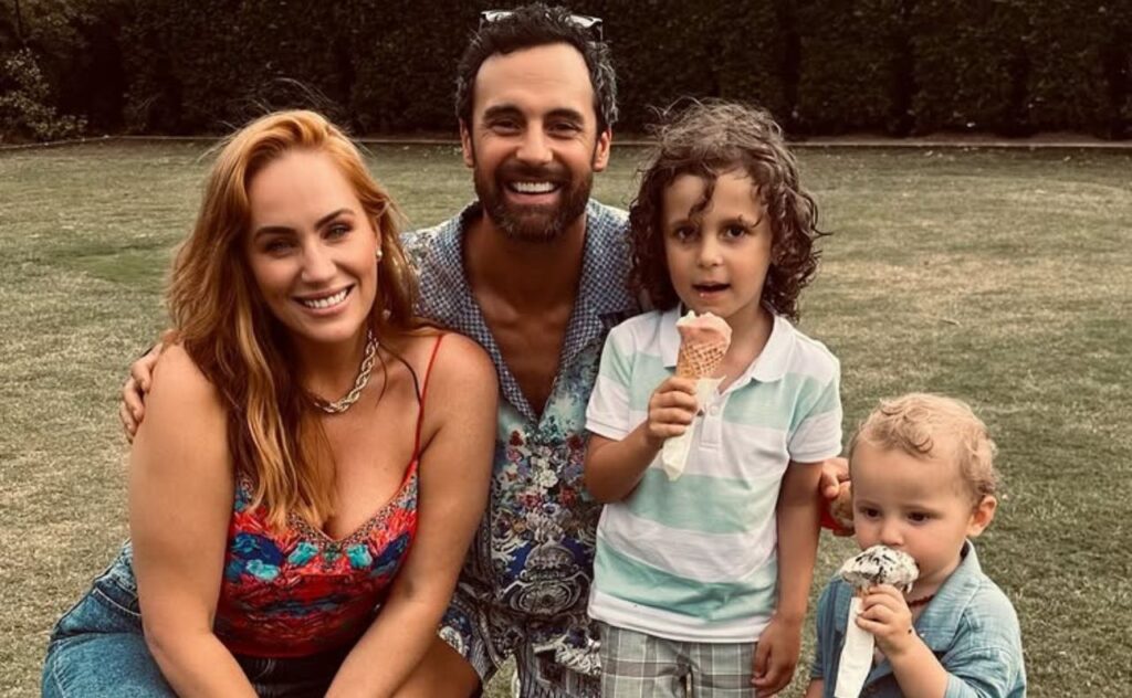 Jules Robinson and Cam Merchant and family