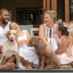 Sam Thaiday with wife Rachel Thaiday and their two daughters