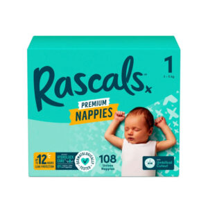 Rascals Premium Nappies Size 1 (3-5kg)