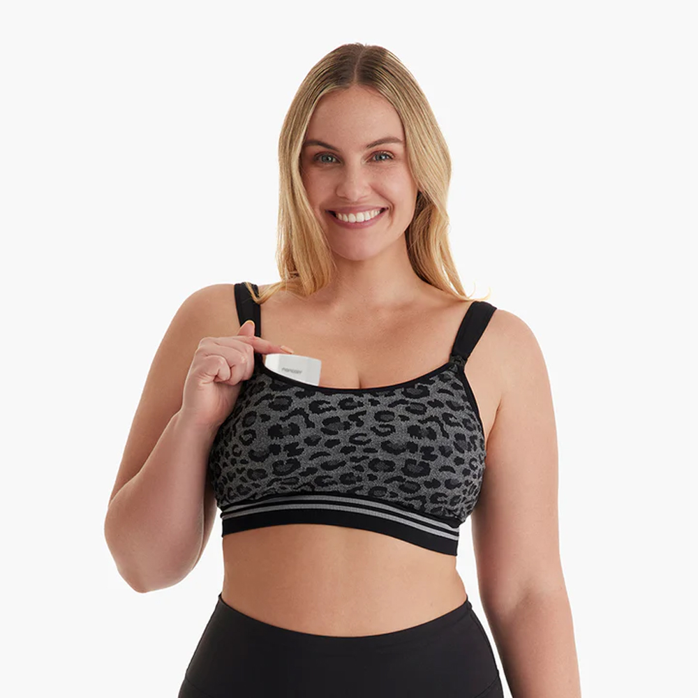 Momcozy DEX - 4-in-1 Hands Free Seamless Stretch Fabric Pumping Bra