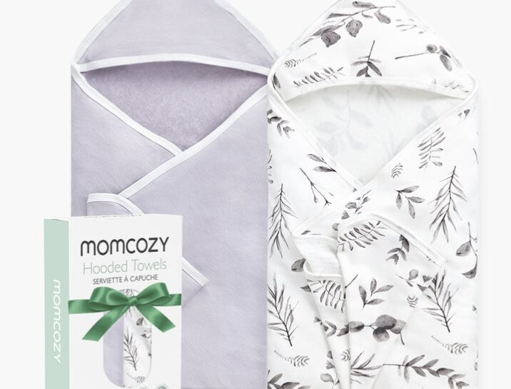 Momcozy Baby Hooded Towel for Newborn Shower 2-Pack
