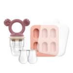 Cherub Baby Silicone Baby Fresh Food Feeder + Nibble Tray + Replacement Net 2PK Bundle