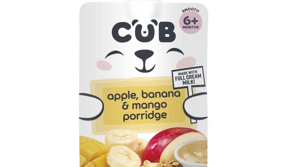 Cub Apple Banana & Mango Porridge 6+ Months Pouch 120g