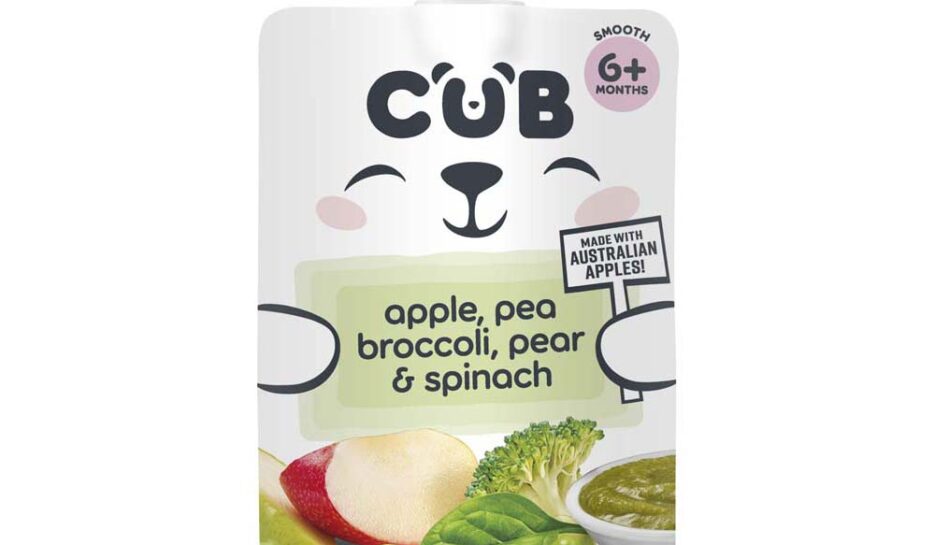 Cub Apple Pea Broccoli & Pear 6+ Months Pouch 120g