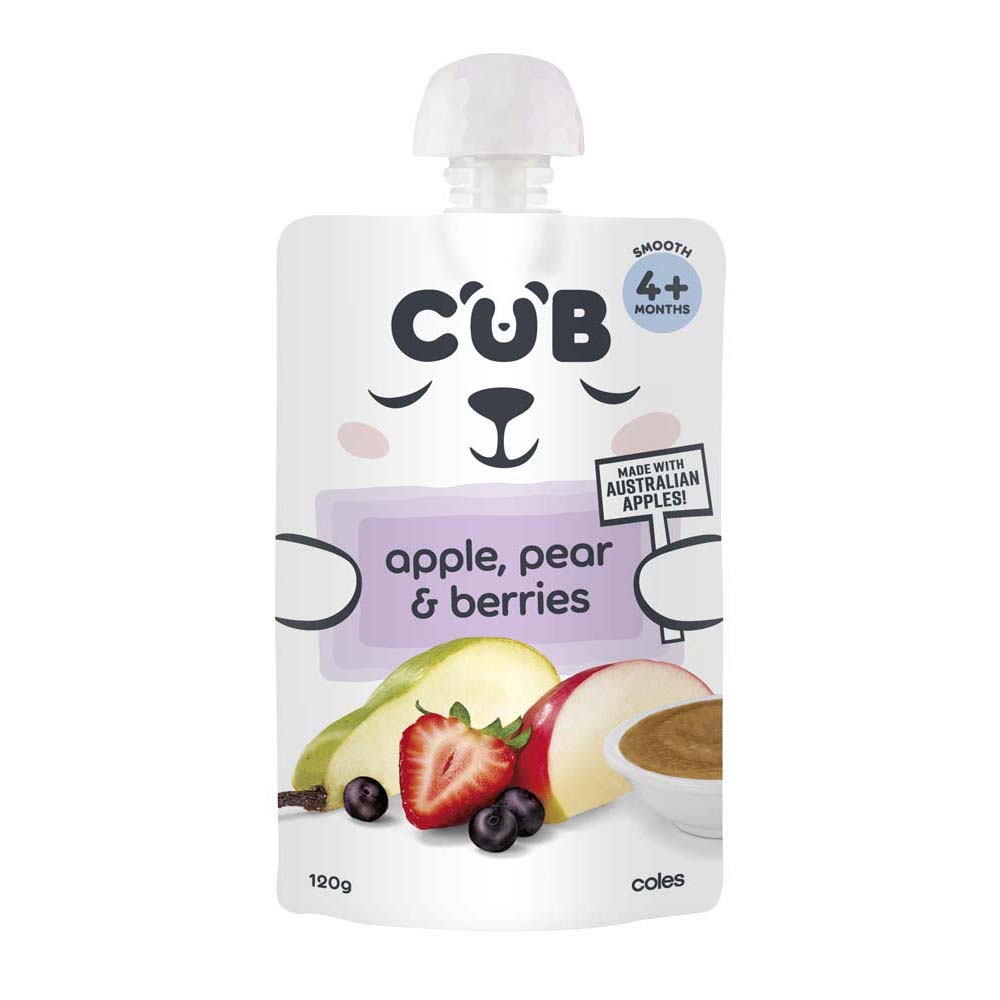 Cub Apple Pear & Berries 4+ Months Pouch 120g