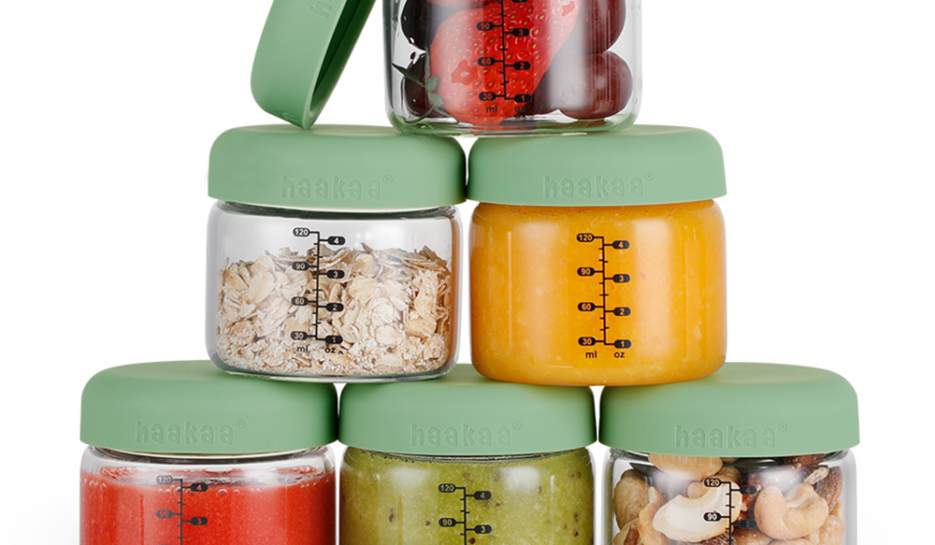 Haakaa Airtight Silicone Lid Glass Jar Set