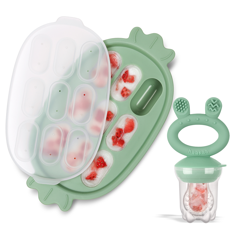 Haakaa Fresh Food Feeder and Silicone Nibble Tray Set
