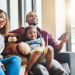 Family watching Smart TV