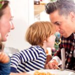 Meal delivery service: Young family having dinner