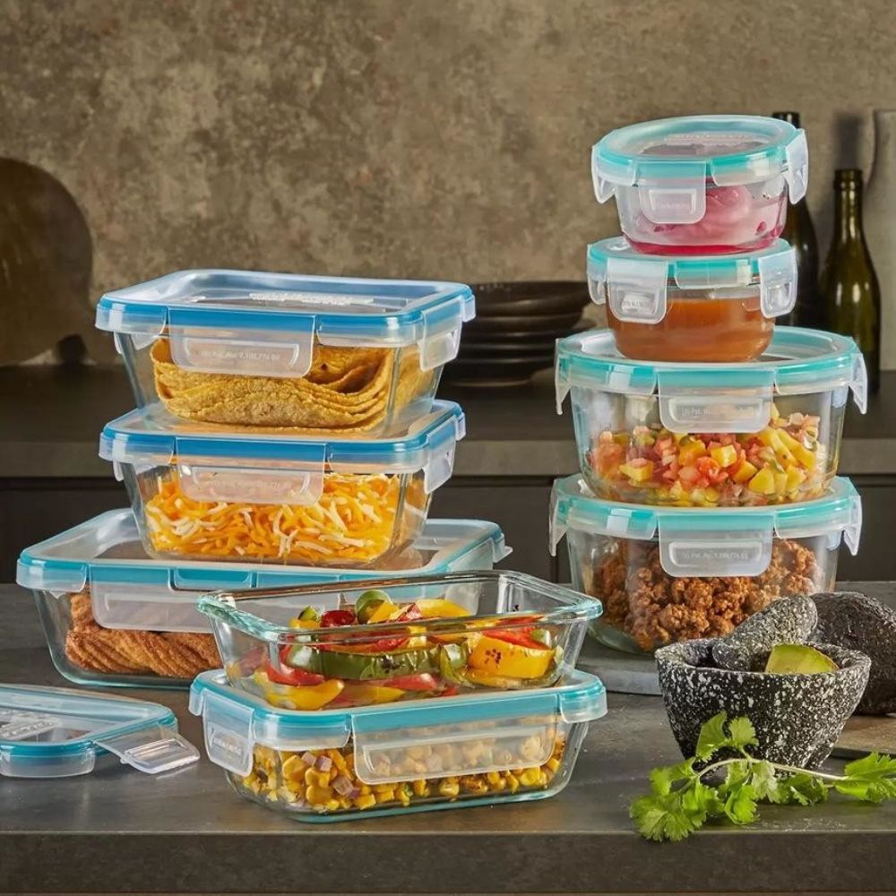 Pyrex Snapware Pyrex Glass Food Storage Containers BPA Free Locking Lids Set 18 piece

