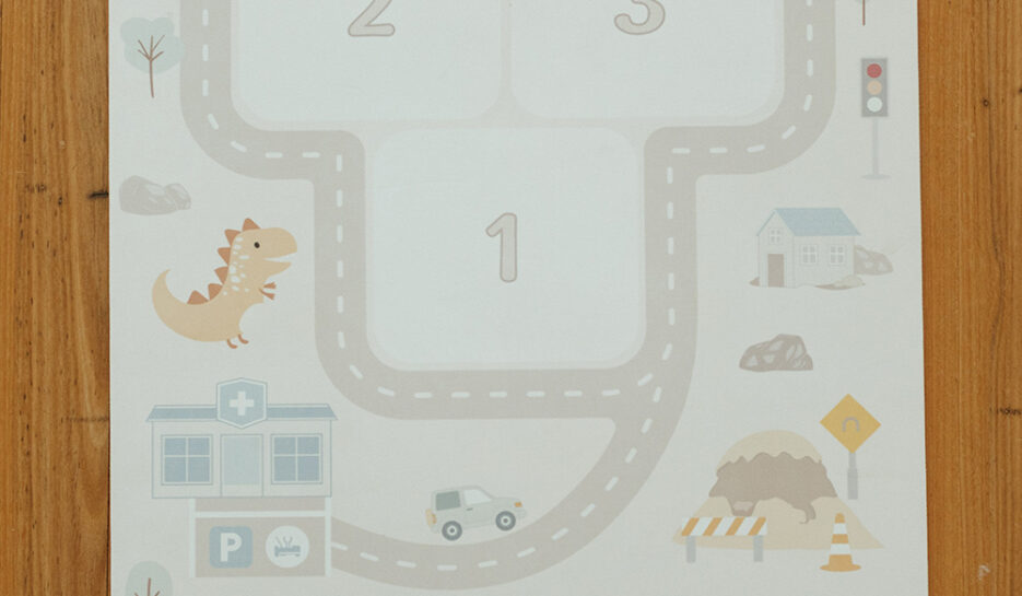 Bounce Millie Dinosaur Construction Hopscotch Play Mat + Bean Bags