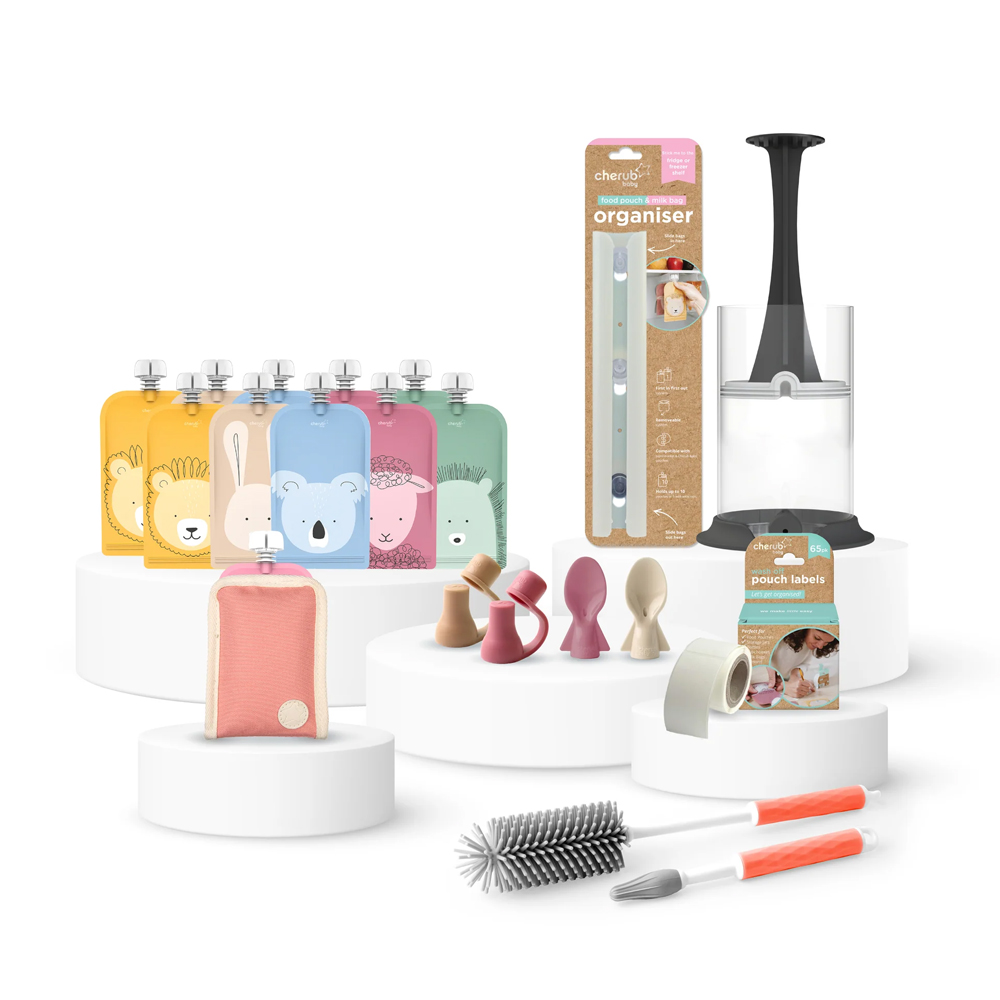 Cherub Baby Reusable Baby Food & Yoghurt Pouches Bundle Kit V2