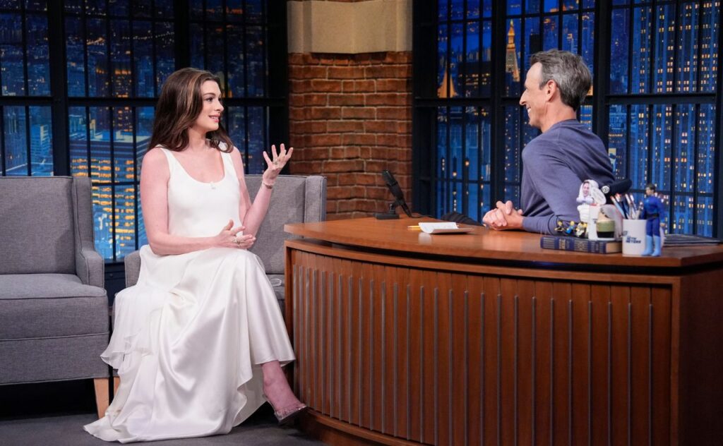 Anne Hathaway on Late Night with Seth Meyers