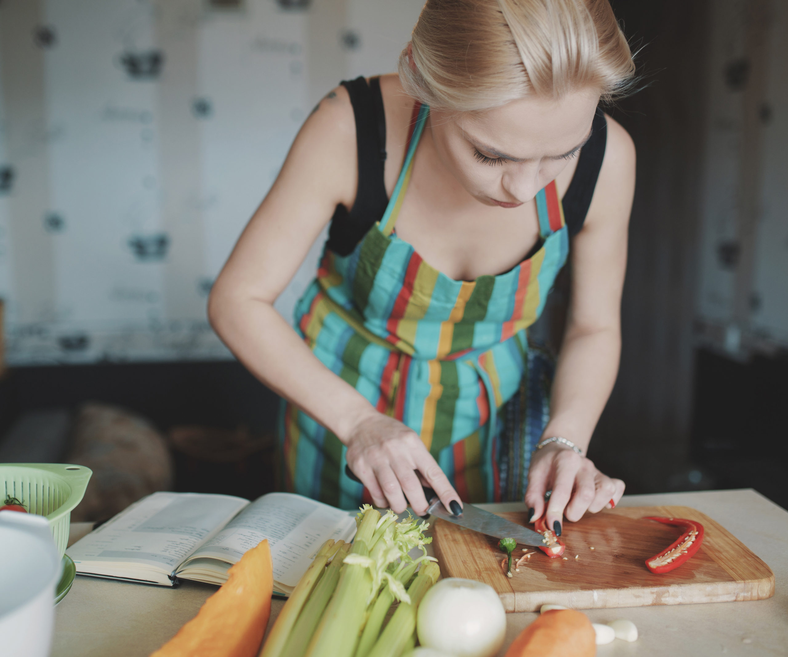 teenager cooking
